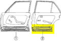 Türboden hinten rechts, verwendbar bei W123-Limousine und W123-T-Modell